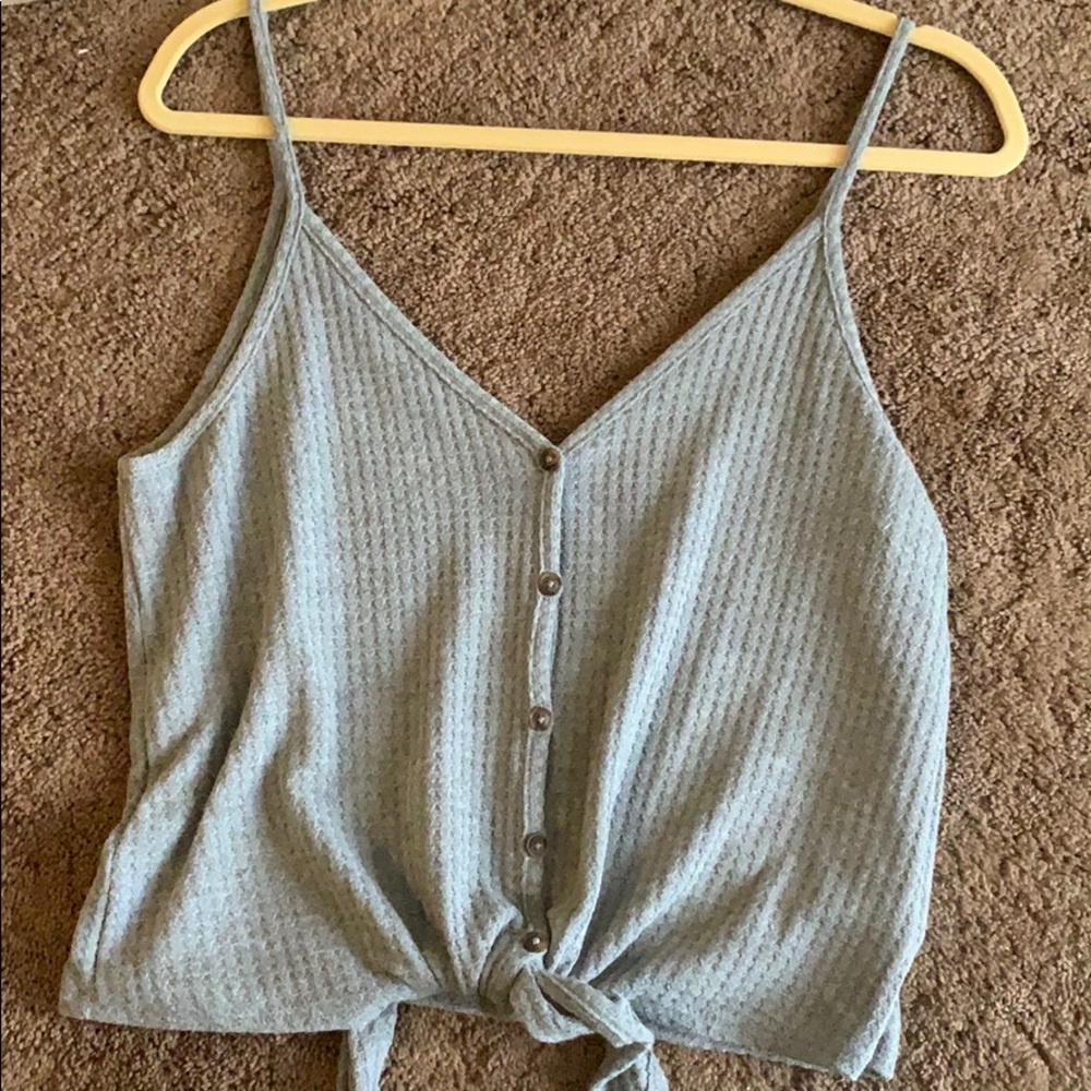 Tank top with tie in front